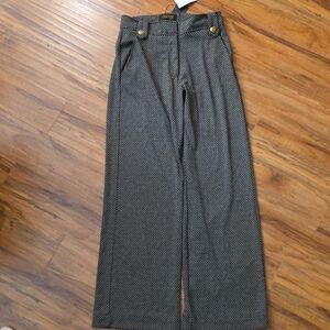 TRUTH Wide Leg Black Print Pants Slacks Size 4 New
